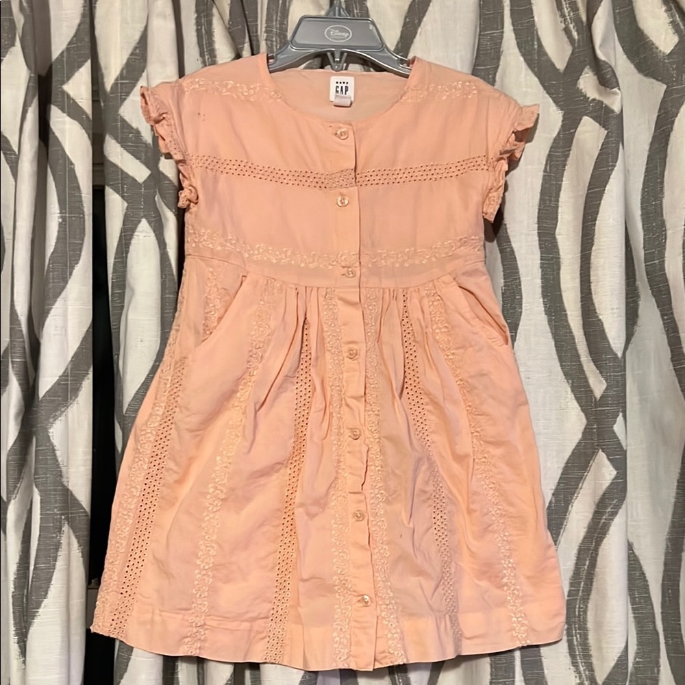 Gap Peach Kids Dress button front like new